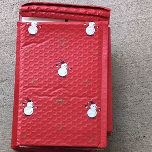 20 Pack Of Red Snowman Bubble Mailers